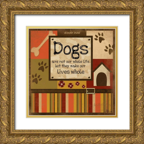 Dogs Whole Life Gold Ornate Wood Framed Art Print with Double Matting by Pugh, Jennifer