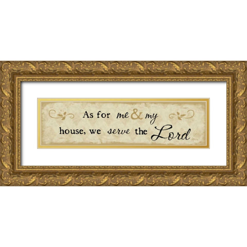 Serve the Lord Gold Ornate Wood Framed Art Print with Double Matting by Pugh, Jennifer