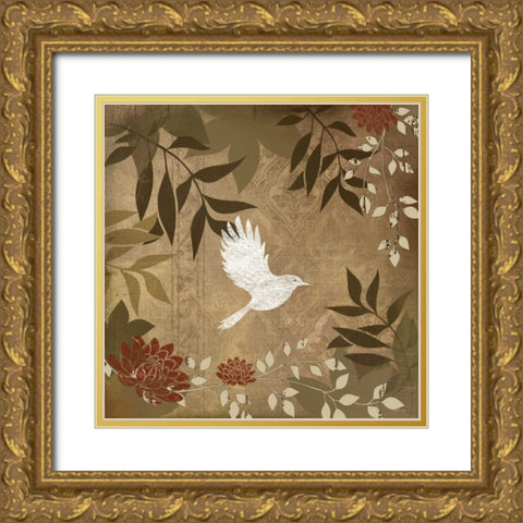 Bird II Gold Ornate Wood Framed Art Print with Double Matting by Pugh, Jennifer