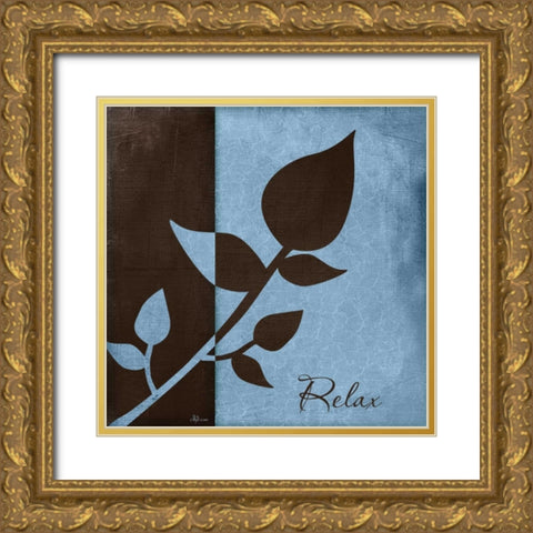 Relax Gold Ornate Wood Framed Art Print with Double Matting by Pugh, Jennifer