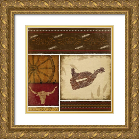 Western Spur - Red Gold Ornate Wood Framed Art Print with Double Matting by Pugh, Jennifer