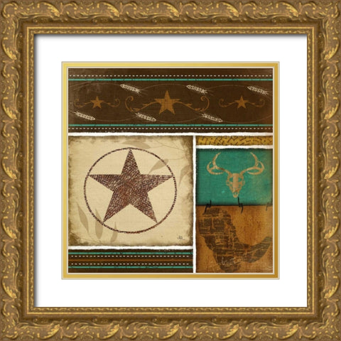 Western Star Gold Ornate Wood Framed Art Print with Double Matting by Pugh, Jennifer