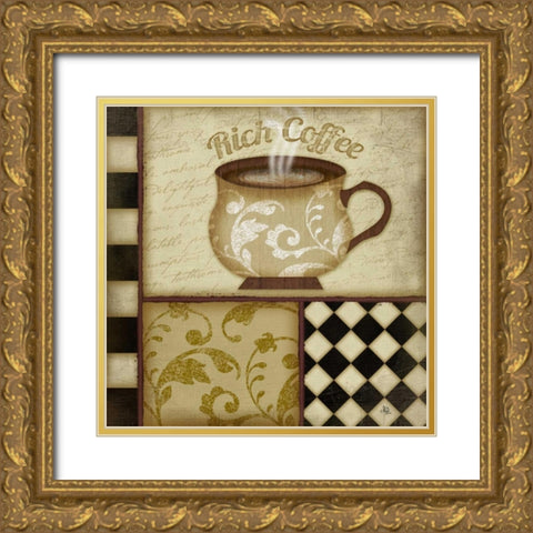 Rich Coffee Gold Ornate Wood Framed Art Print with Double Matting by Pugh, Jennifer