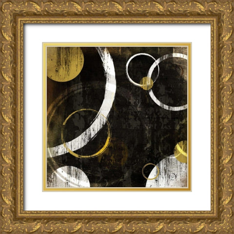 Circles I Gold Ornate Wood Framed Art Print with Double Matting by Pugh, Jennifer