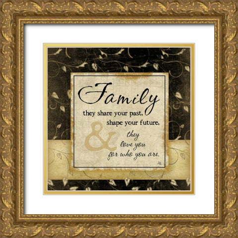 Family Gold Ornate Wood Framed Art Print with Double Matting by Pugh, Jennifer