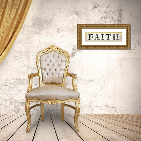 Faith Gold Ornate Wood Framed Art Print with Double Matting by Pugh, Jennifer