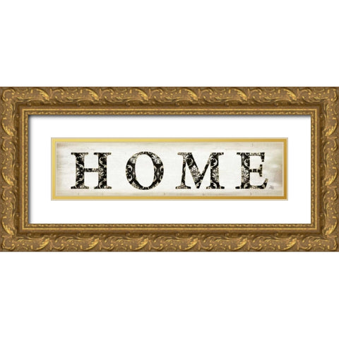 Home Gold Ornate Wood Framed Art Print with Double Matting by Pugh, Jennifer