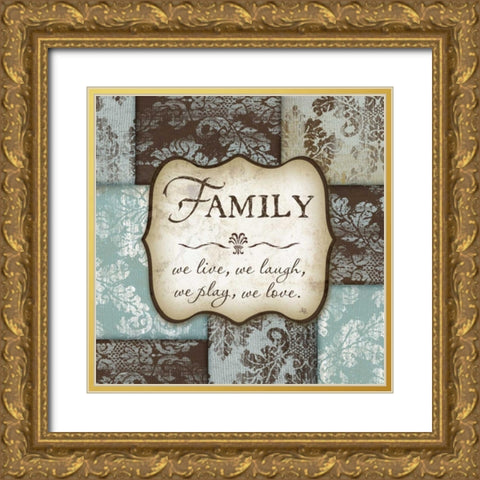 Family Gold Ornate Wood Framed Art Print with Double Matting by Pugh, Jennifer