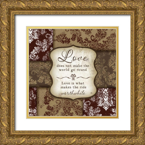 Love Gold Ornate Wood Framed Art Print with Double Matting by Pugh, Jennifer