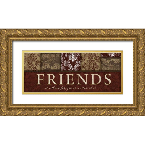 Friends Gold Ornate Wood Framed Art Print with Double Matting by Pugh, Jennifer