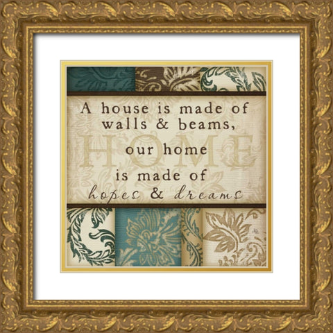Home Is Made Gold Ornate Wood Framed Art Print with Double Matting by Pugh, Jennifer