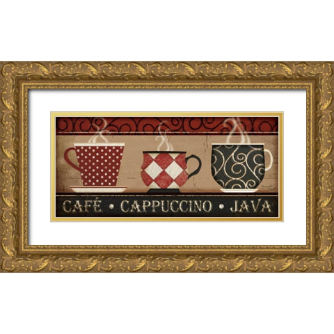 Cappuccino Cafe Gold Ornate Wood Framed Art Print with Double Matting by Pugh, Jennifer
