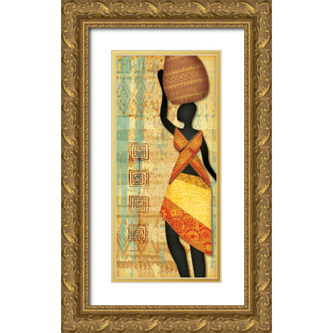 Ethnic Beauty I Gold Ornate Wood Framed Art Print with Double Matting by Pugh, Jennifer