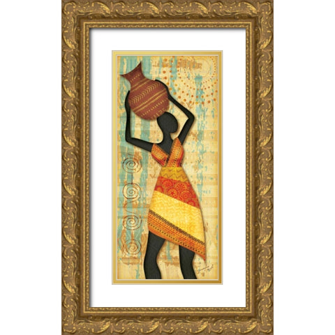 Ethnic Beauty III Gold Ornate Wood Framed Art Print with Double Matting by Pugh, Jennifer