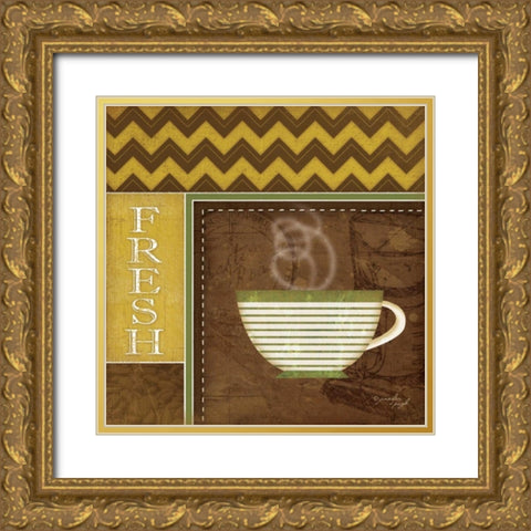 Fresh Organic Coffee Gold Ornate Wood Framed Art Print with Double Matting by Pugh, Jennifer