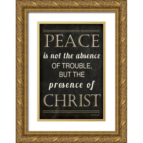 Peace Gold Ornate Wood Framed Art Print with Double Matting by Pugh, Jennifer