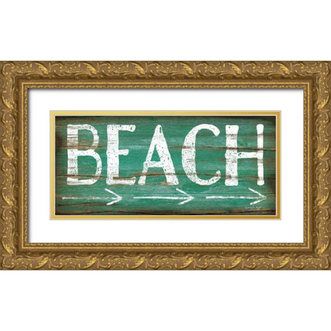 Beach Gold Ornate Wood Framed Art Print with Double Matting by Pugh, Jennifer