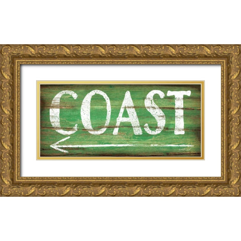 Coast Gold Ornate Wood Framed Art Print with Double Matting by Pugh, Jennifer