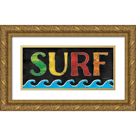 Surf Gold Ornate Wood Framed Art Print with Double Matting by Pugh, Jennifer