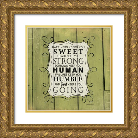 God Keeps You Going Gold Ornate Wood Framed Art Print with Double Matting by Pugh, Jennifer