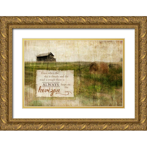 Always Hope Gold Ornate Wood Framed Art Print with Double Matting by Pugh, Jennifer