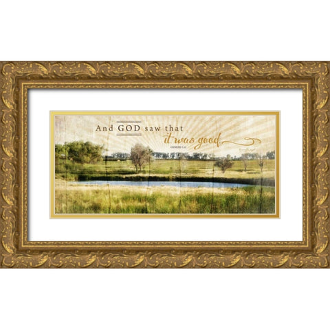 And God Saw That It Was Good Gold Ornate Wood Framed Art Print with Double Matting by Pugh, Jennifer