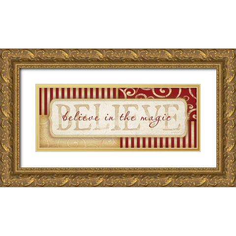 Believe in the Magic Gold Ornate Wood Framed Art Print with Double Matting by Pugh, Jennifer