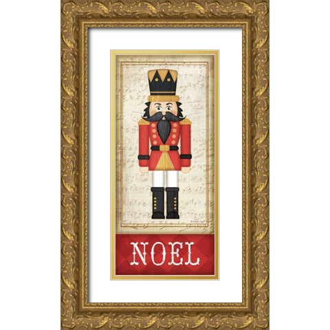 Nutcracker Noel Gold Ornate Wood Framed Art Print with Double Matting by Pugh, Jennifer