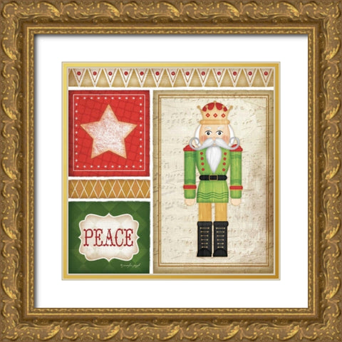 Nutcracker Peace Gold Ornate Wood Framed Art Print with Double Matting by Pugh, Jennifer