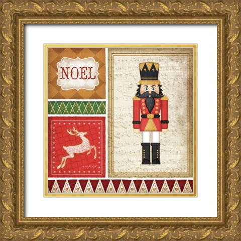 Nutcracker Noel Gold Ornate Wood Framed Art Print with Double Matting by Pugh, Jennifer