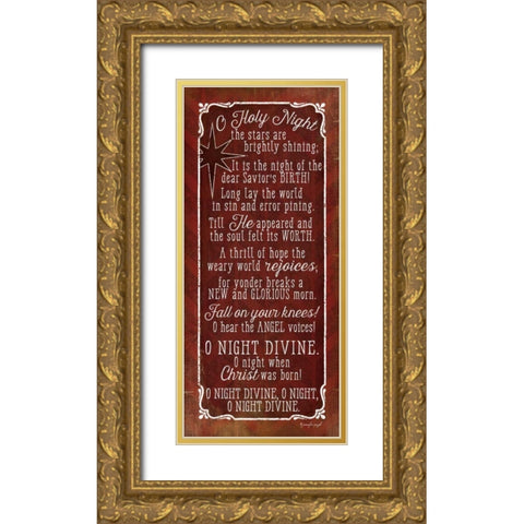 O Holy Night Gold Ornate Wood Framed Art Print with Double Matting by Pugh, Jennifer