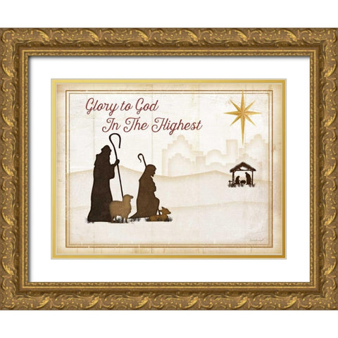 Glory to God in the Highest Gold Ornate Wood Framed Art Print with Double Matting by Pugh, Jennifer