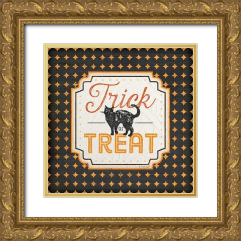 Halloween - Trick or Treat Gold Ornate Wood Framed Art Print with Double Matting by Pugh, Jennifer