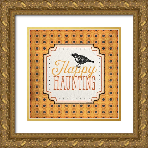 Halloween - Haunting Gold Ornate Wood Framed Art Print with Double Matting by Pugh, Jennifer