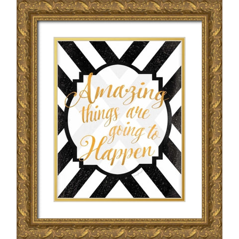 Amazing Things Gold Ornate Wood Framed Art Print with Double Matting by Pugh, Jennifer