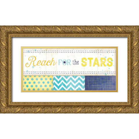Reach for the Stars Gold Ornate Wood Framed Art Print with Double Matting by Pugh, Jennifer