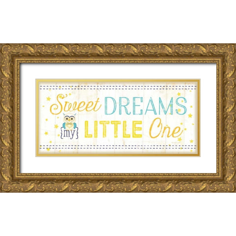 Sweet Dreams My Little One Gold Ornate Wood Framed Art Print with Double Matting by Pugh, Jennifer