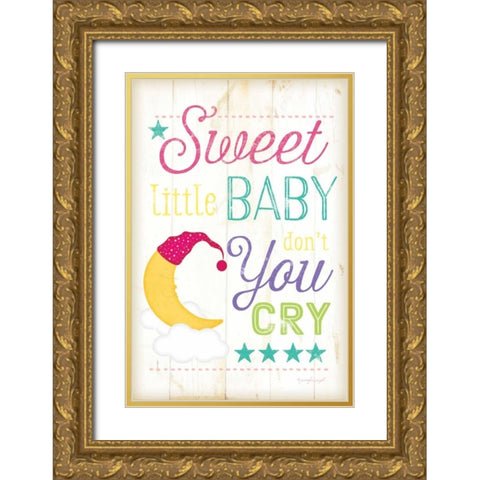 Sweet Little Baby Gold Ornate Wood Framed Art Print with Double Matting by Pugh, Jennifer