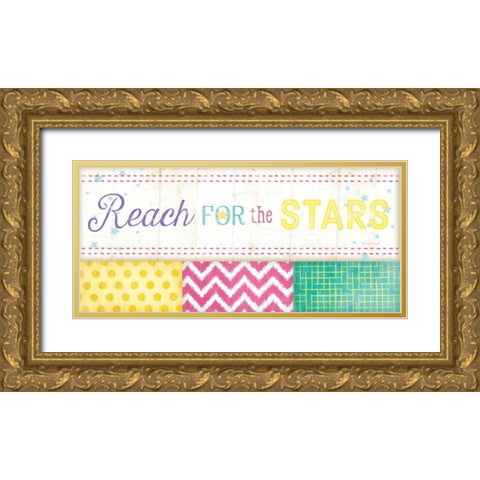 Reach for the Stars Gold Ornate Wood Framed Art Print with Double Matting by Pugh, Jennifer