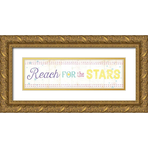 Reach for the Stars Gold Ornate Wood Framed Art Print with Double Matting by Pugh, Jennifer