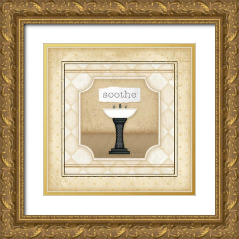 Sink - Soothe Gold Ornate Wood Framed Art Print with Double Matting by Pugh, Jennifer