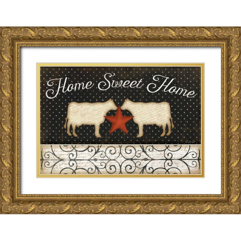 Country Kitchen - Home Sweet Home Gold Ornate Wood Framed Art Print with Double Matting by Pugh, Jennifer