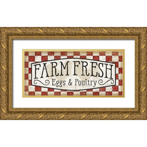 Farm Fresh Gold Ornate Wood Framed Art Print with Double Matting by Pugh, Jennifer