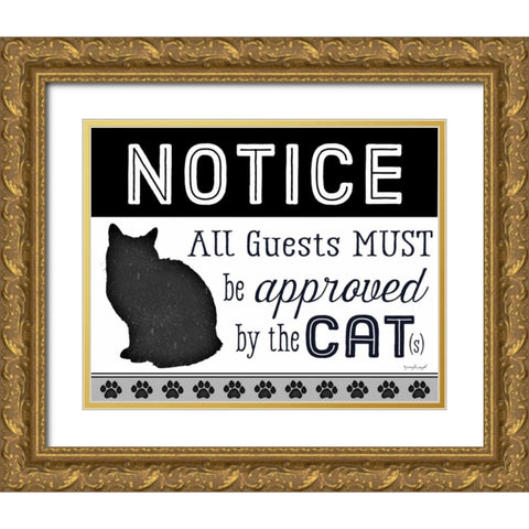 NOTICE Gold Ornate Wood Framed Art Print with Double Matting by Pugh, Jennifer