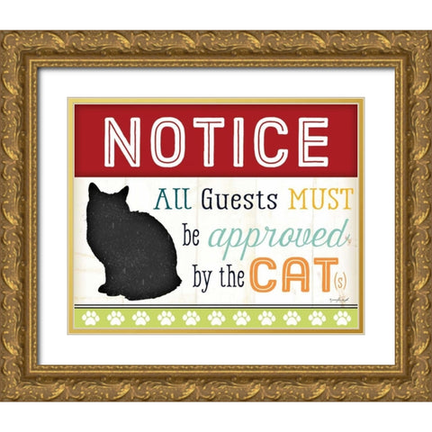 NOTICE - Color Gold Ornate Wood Framed Art Print with Double Matting by Pugh, Jennifer