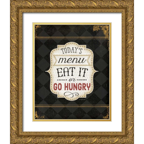 Todays menu Gold Ornate Wood Framed Art Print with Double Matting by Pugh, Jennifer