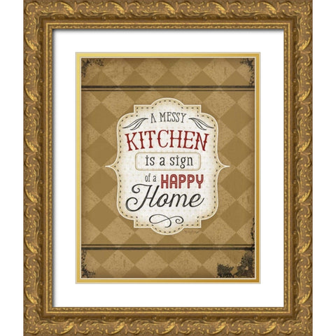 A Messy Kitchen Gold Ornate Wood Framed Art Print with Double Matting by Pugh, Jennifer