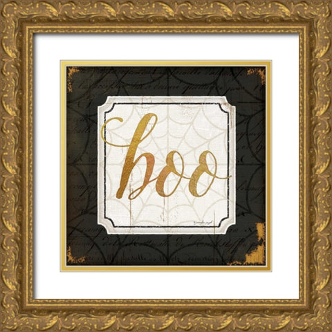 Boo Gold Ornate Wood Framed Art Print with Double Matting by Pugh, Jennifer