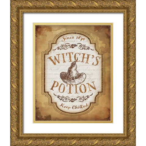 Witchs Potion Gold Ornate Wood Framed Art Print with Double Matting by Pugh, Jennifer