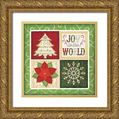 Joy to the World Gold Ornate Wood Framed Art Print with Double Matting by Pugh, Jennifer